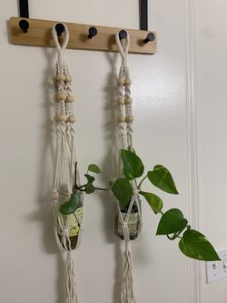Two Matching Macrame Hangers