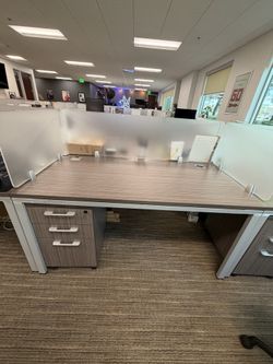 Office Desks w/ Dividers + Filing Cabinets – 17 Available ($125 Each)