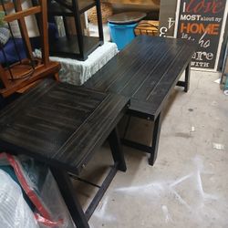Black Rustic Cocktail & End Table