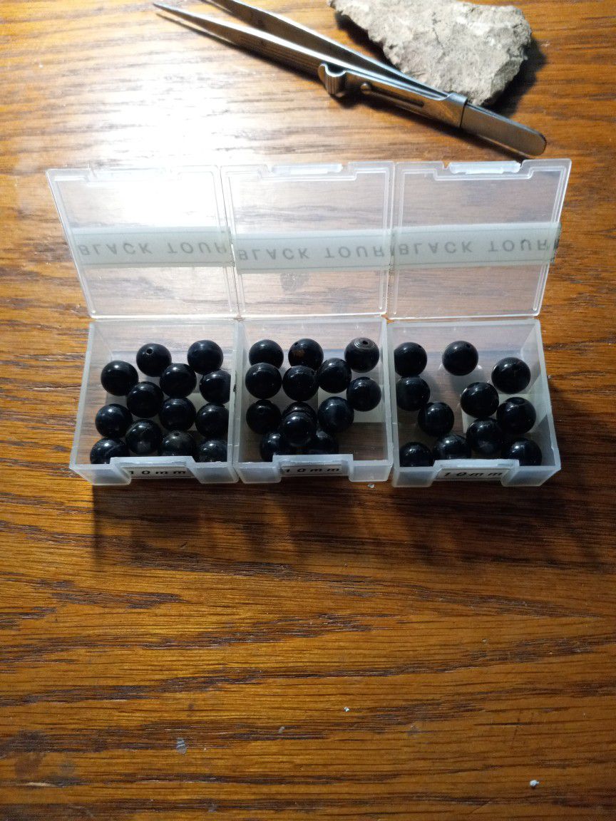 Black Tourmaline Beads 10mm