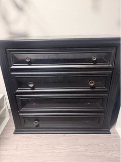 Black 4-Drawer Wooden Dresser / Media Chest