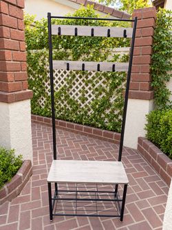 Hall Tree with Nine Hooks & Shoe Storage
