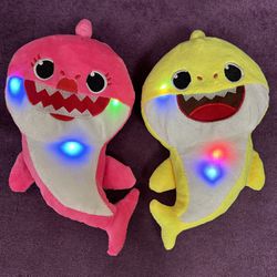 2 X Singing LED Light Plush Toys Music Doll English Song Toy Gift