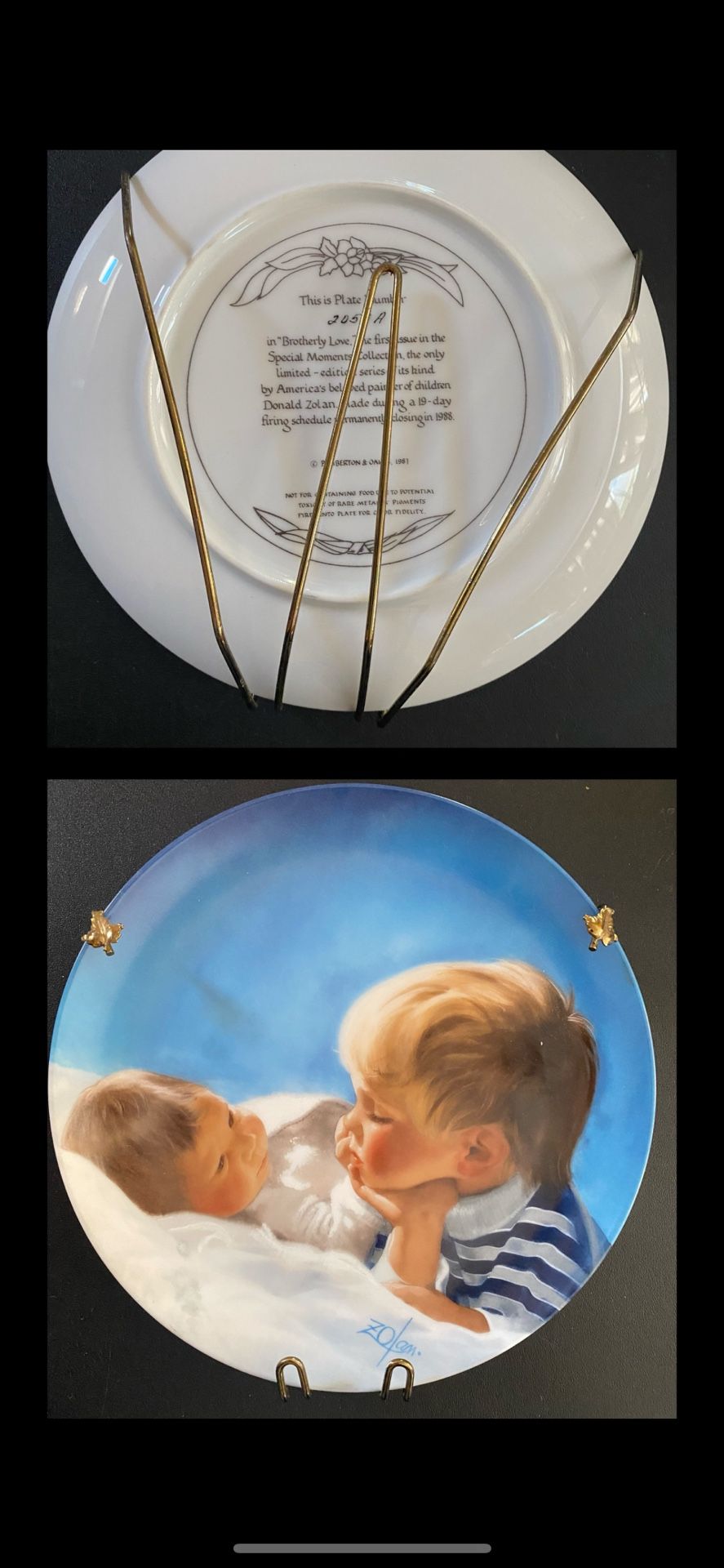 Donald Zolan “Brotherly Love” collector plate