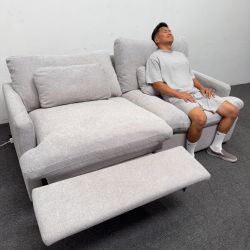 Jolene Silver Grey 84" 2 Piece Power Reclining Modular Loveseat with USB