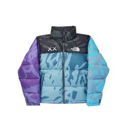 KAWS X The North Face TNF Retro 1996 Nuptse Jacket Blue Purple Black New Size Medium