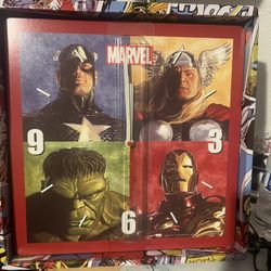 13 1/2 Square Avengers Clock Perfect For Christmas Gift Or To Decorate A Boys Room