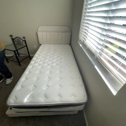 Beige Twin Bed Frame 