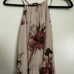 Floral Halter Sleeveless Dress