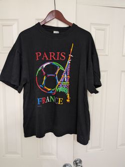 Vintage 90s Paris Eiffel Tower Futbol Tee