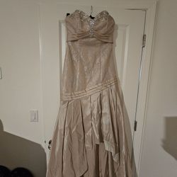  Blush Pink Strapless Dress