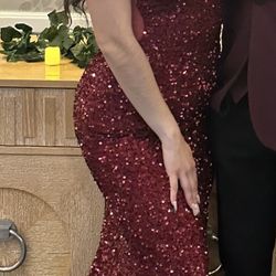 Wine Color Prom Dress 