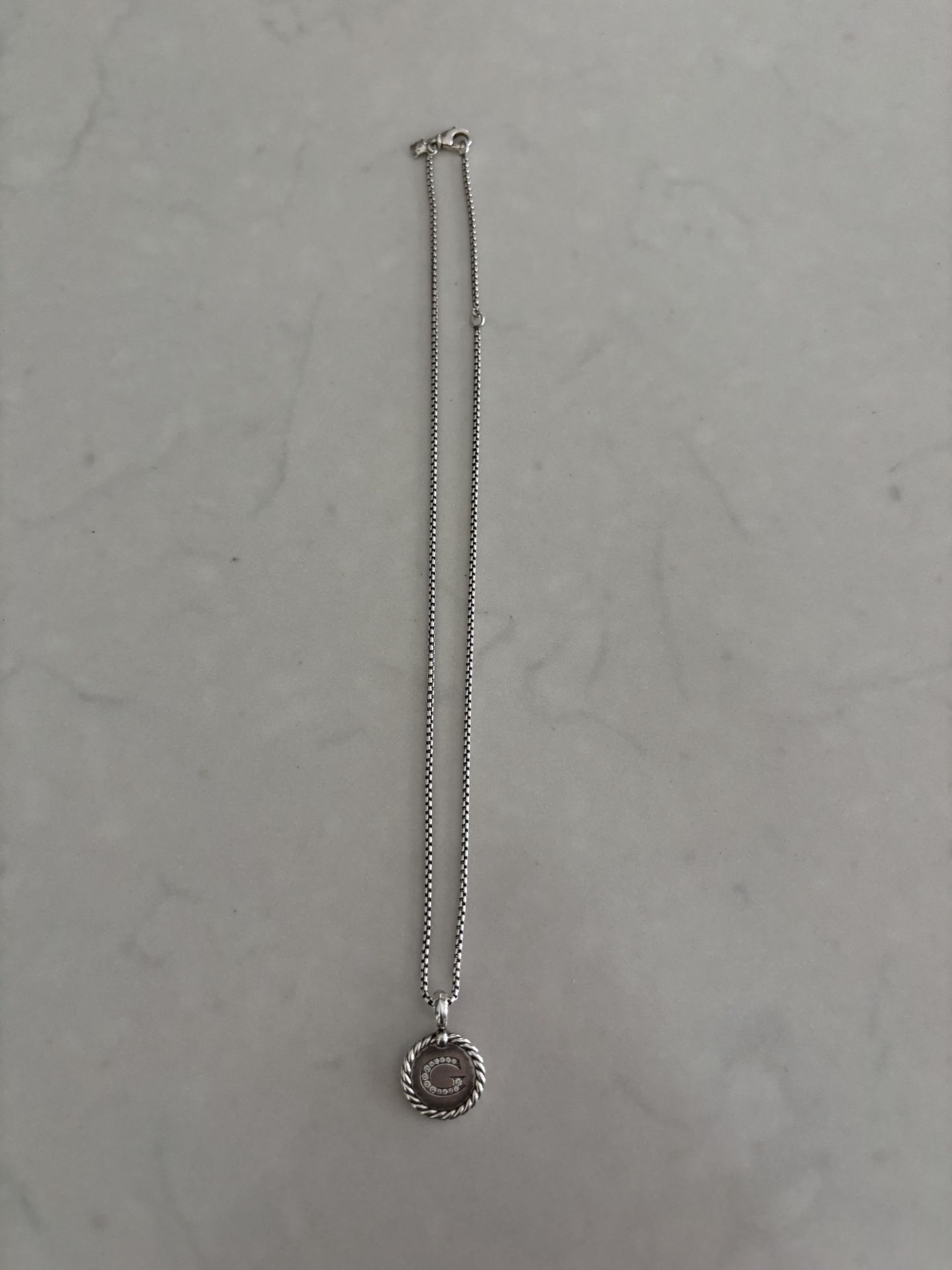 David Yurman Initial Charm Necklace