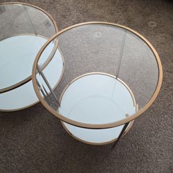 Corner Table - Rose Gold And Glass