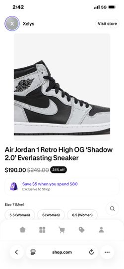 Size 7 Shadow 1s og with og box only worn about 3 times