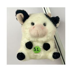 Aurora Mini Daisy Cow Rolly Pet Playful Stuffed Animal White 5"