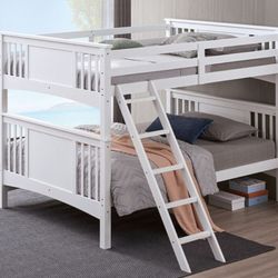 Brand New White Full Over Full Bunk Bed 