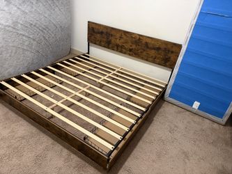 Brown King size bed frame