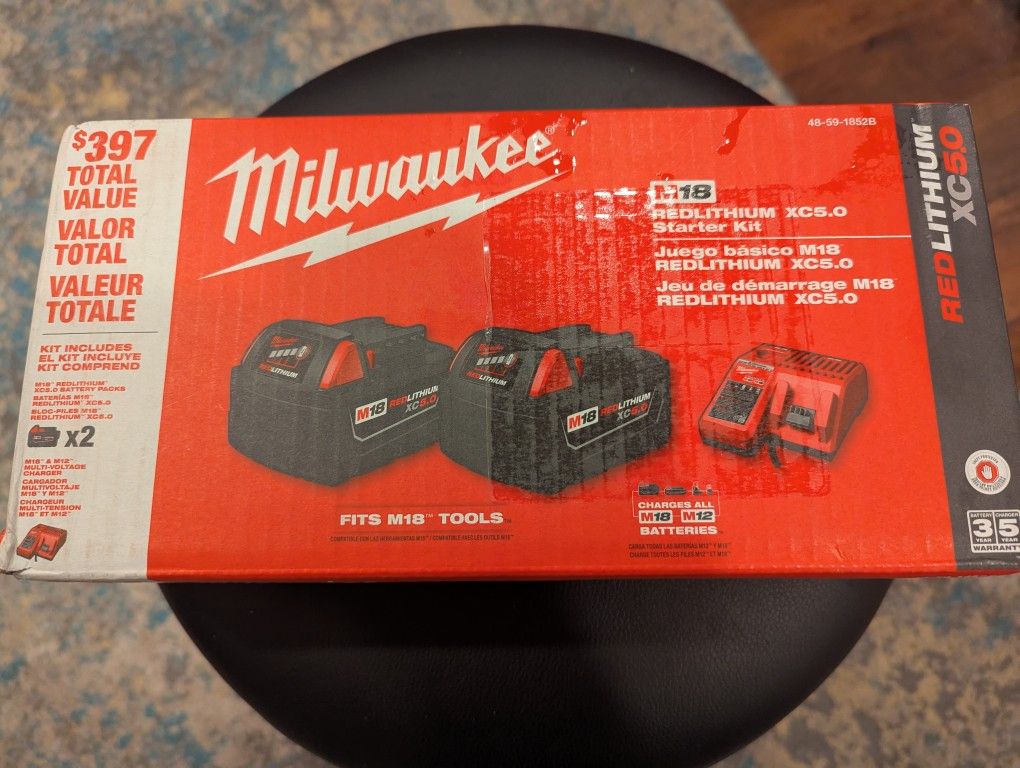 Brand New Milwaukee 18v Batteries And Charger