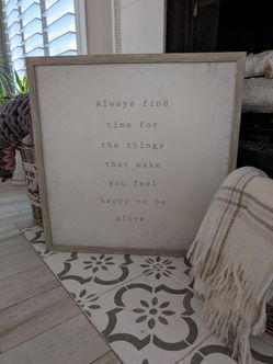 Minimalist "Always Find Time" Framed Wall Art