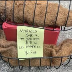 HAYRACKS & HANGING BASKETS (BLACK w/ liners)