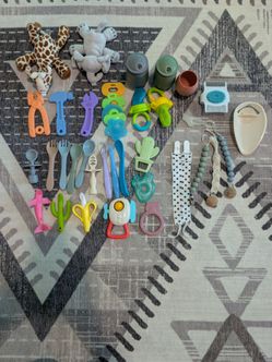 Baby teethers, cups, utensils