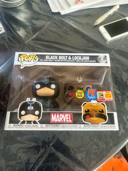 Black Bolt and Lockjaw Funko Pop SDCC Exclusive