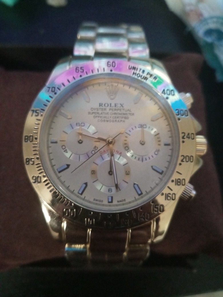 Stainless Steel Gold Rolex Watch