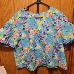 Butterfly Scrub Top