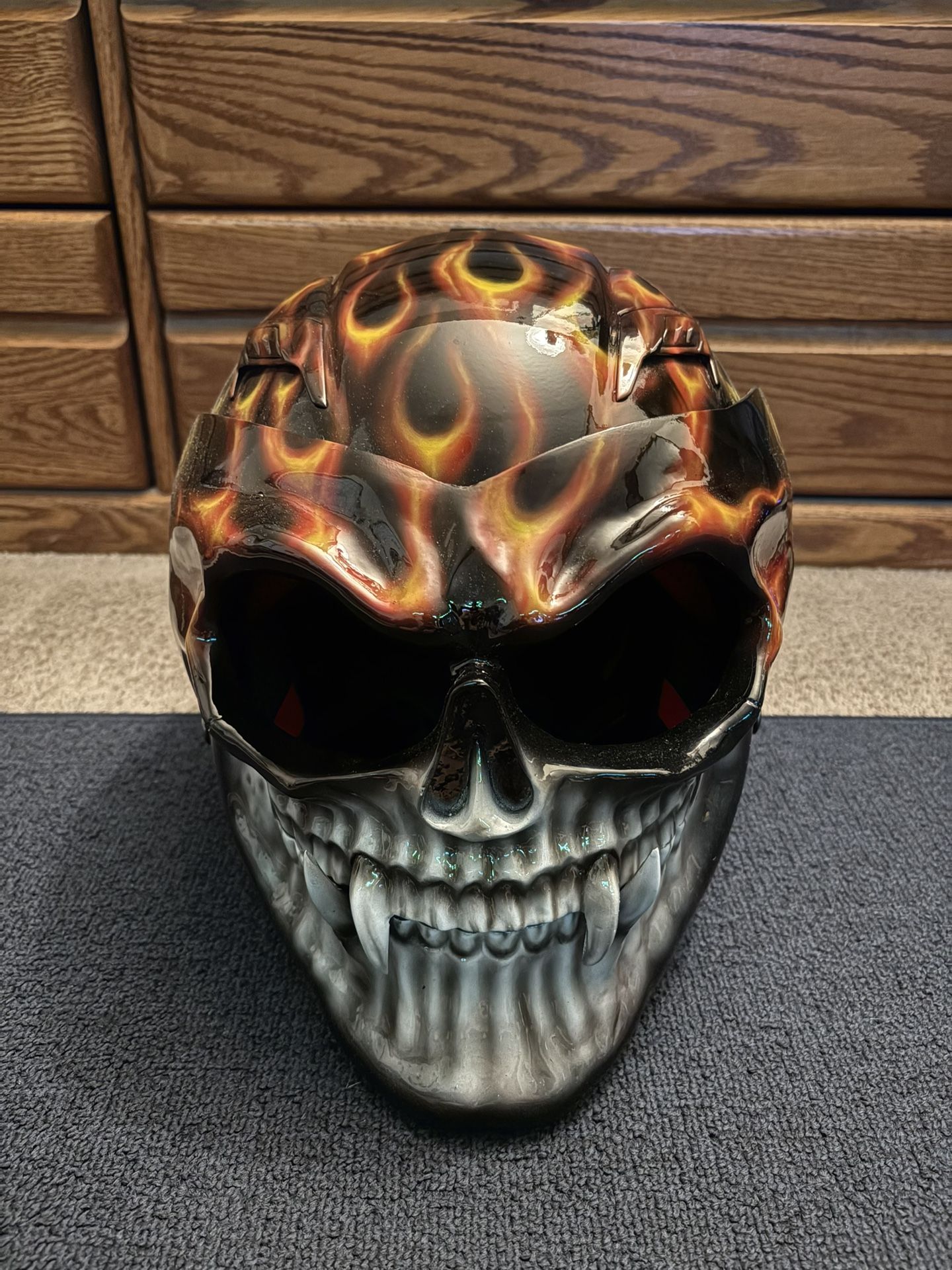 Custom “Ghost Rider” Motorcycle Helmet DOT approved