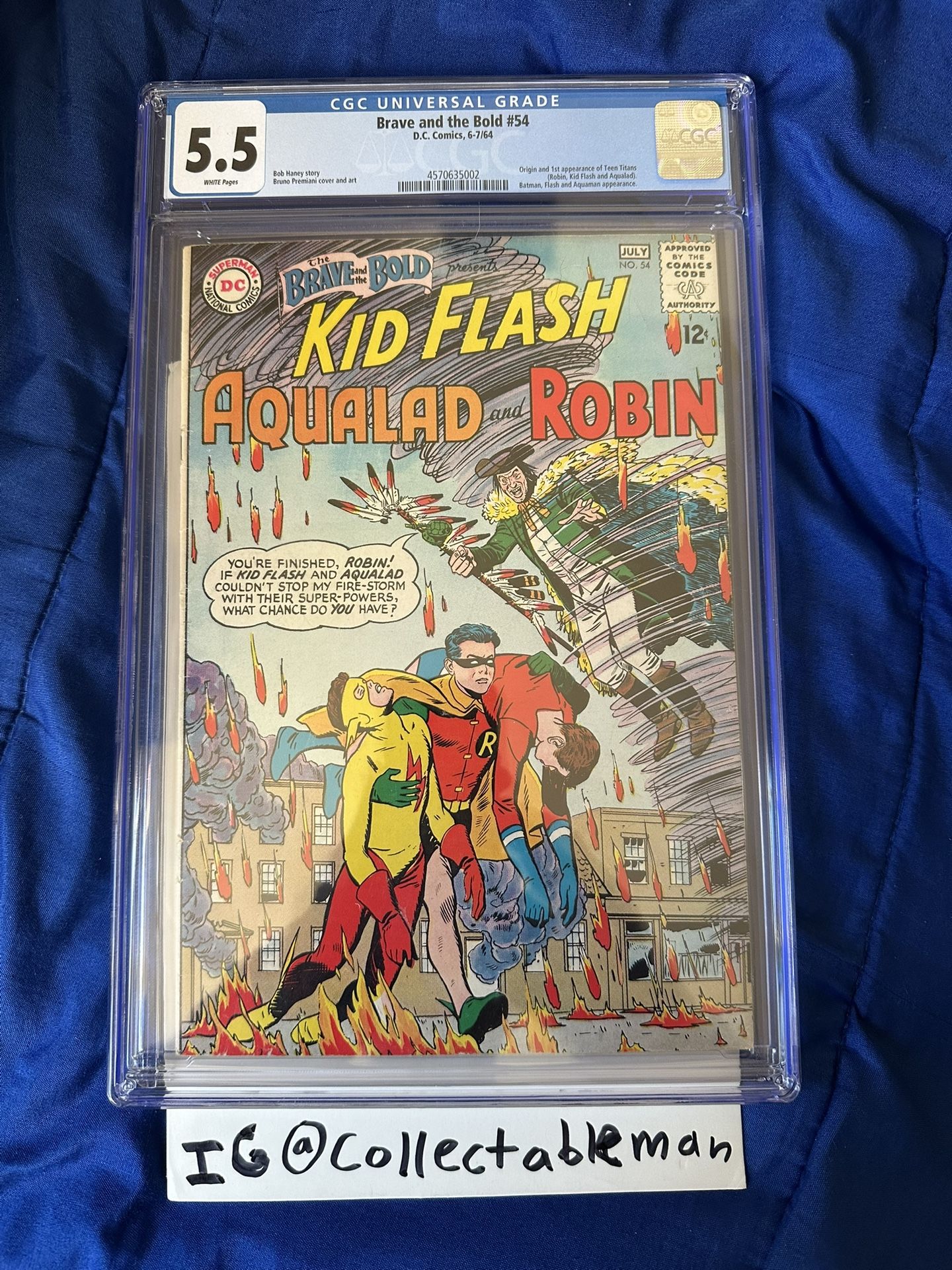 Brave and the Bold 54 Cgc 5.5 First Teen Titans 1964 Robin Kid Flash Aqualad