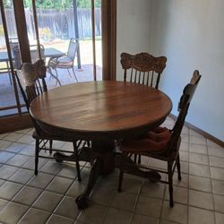 Oak 4 Chair Dining Room Set