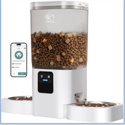 Frienhund Automatic Cat Feeder 2 Cats with APP Control: Dual Automatic Dog Feeder with 5G WiFi, Cat Food Dispenser with Slow Feed for Multiple Pets, D
