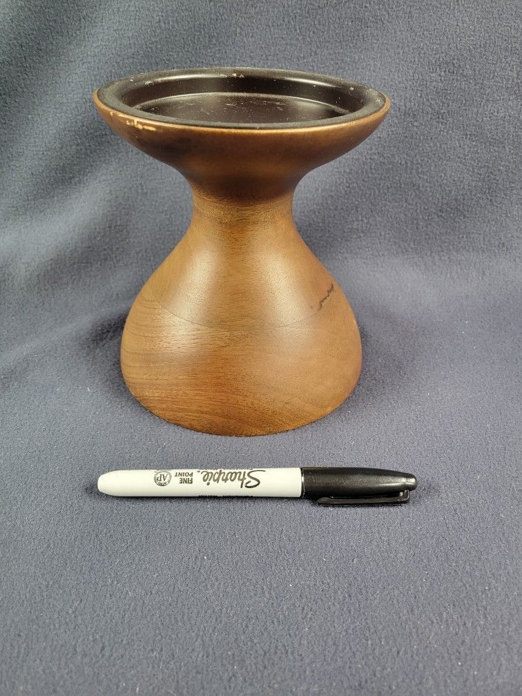Wooden Pillar Holder 5.5" X 5.6" For A Candle