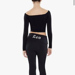 Forever 21 Womens Sequin Leo Flare Leggings