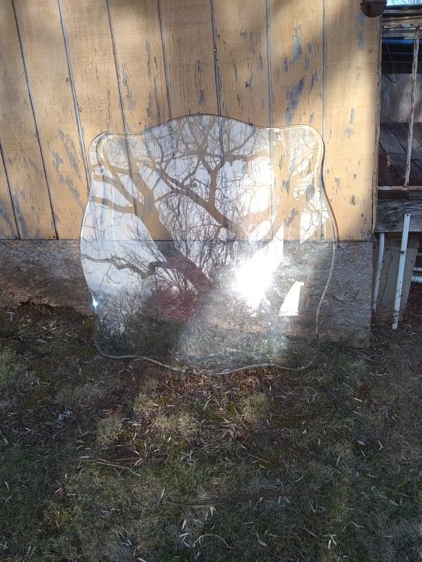 Large 38" X 38" Thick Beveled Glass Table Top.