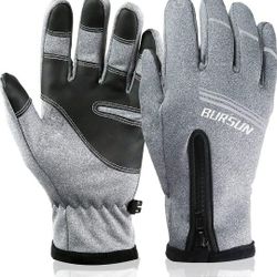 Windproof Waterproof Warm Touchscreen Gloves Men Women, Outdoor Winter Thermal Gloves
- L Size