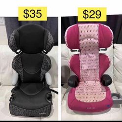 Kids booster car seats $29 & $35 each / Sillas carro niños $29 o $35 cada una