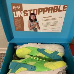 Nike Air Huarache Run Ultra DB Doernbecher Volt/Hyper Jade Kids Sneakers 6Y