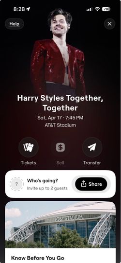 Harry Styles Tickets!! April 2027, Dallas