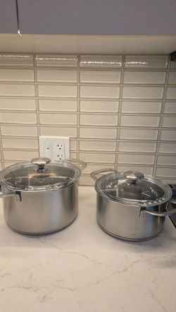 Stainless steel pots x2