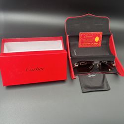 NEW Cartier Unisex Sunglasses CT0426S 003 - Two Tone Orange Black Tinted Lens