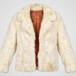 Vintage 70s White Rabbit Fur Jacket – Genuine Pelt