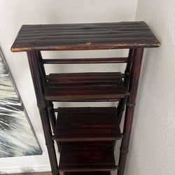 Foldable Bamboo ladder shelf