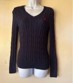 U.S. Polo Assn. V-neck cable-knit sweater, size S (teen)