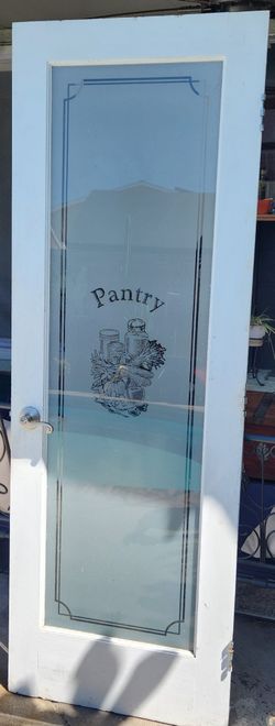 Pantry Door with Etched Glass Panel