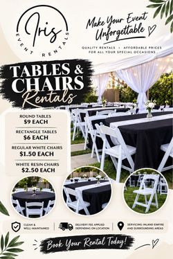 Tables and chairs
