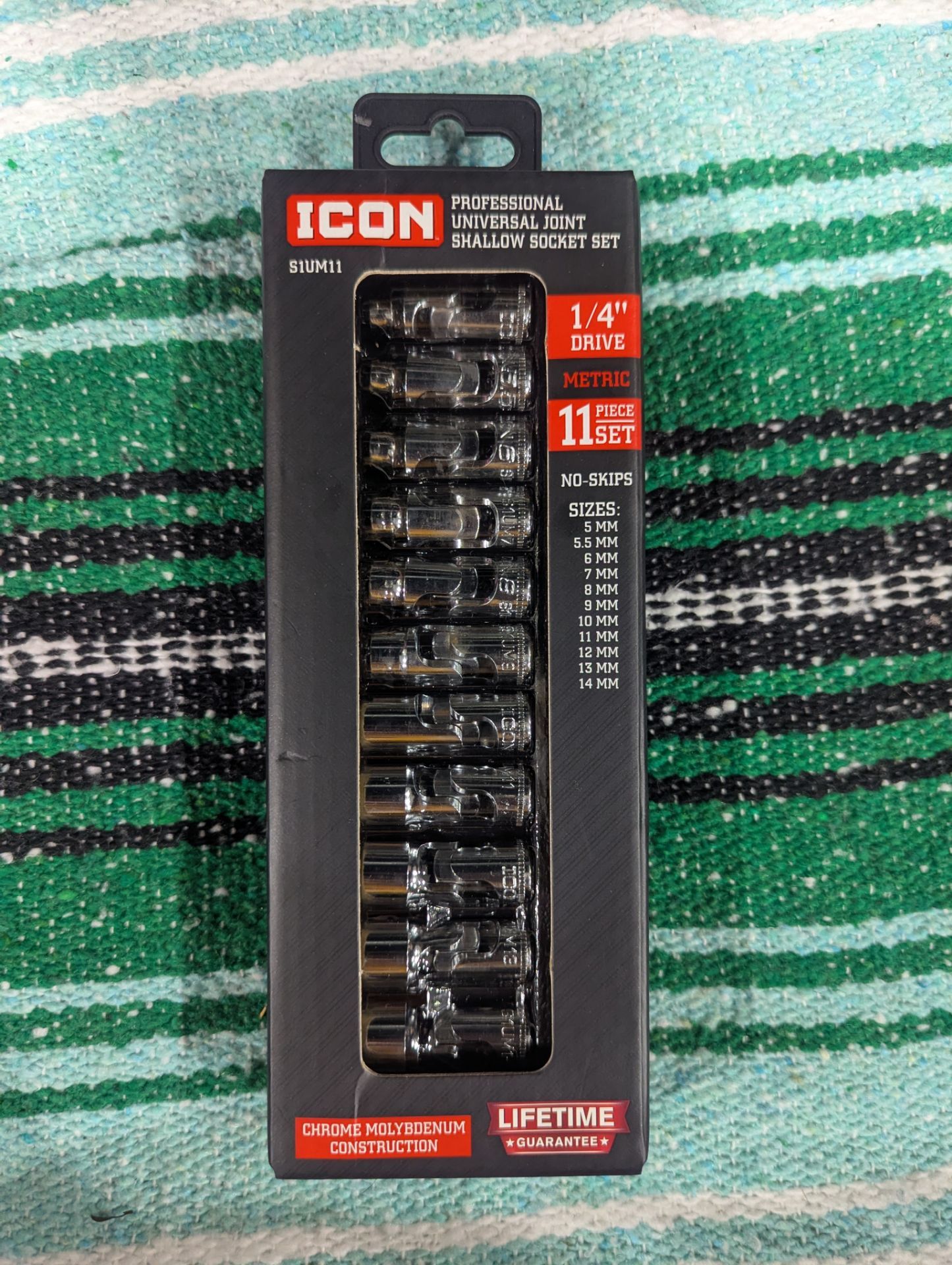Icon 1/4" metric 11 piece shallow socket set set