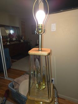 VINTAGE 1980s 3 Way Glass Front Lamp