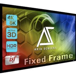 🎬 Akia Screens 100” Fixed Frame Projector Screen – 16:9 | 4K 8K HDR | Home Theater